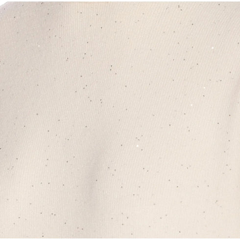 Maglia Donna a collo alto, con bordi a costine e decorato con micro paillettes